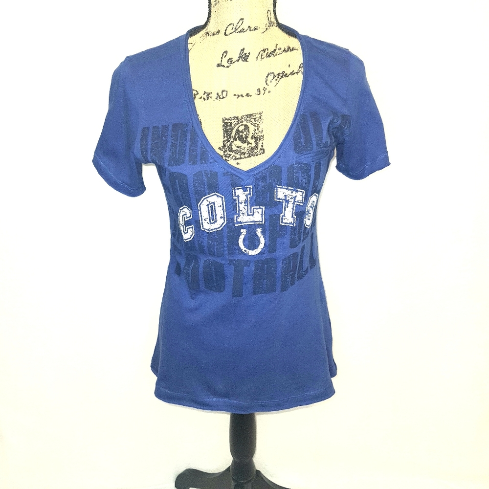 Women's NFL Indianapolis Colts V-neck Tee Shirt SM - Picture 1 of 8